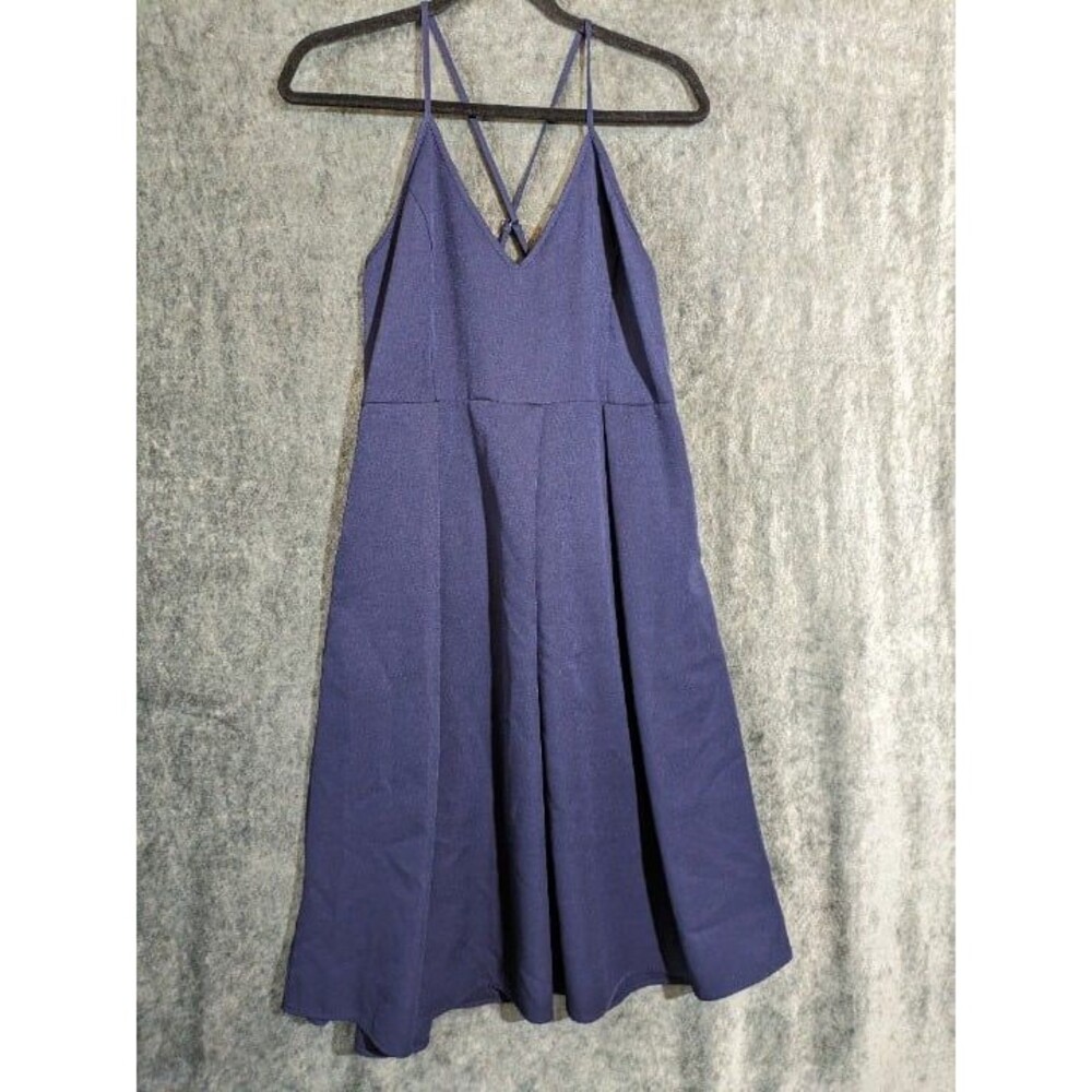 Navy Strappy Fit and Flare Dress Size XL Crisscross Back Adjustable Straps